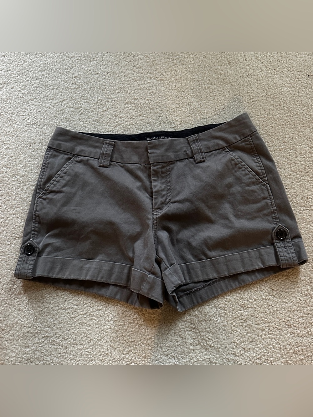 Banana Republic Women's Charcoal Gray Cuffed Shorts